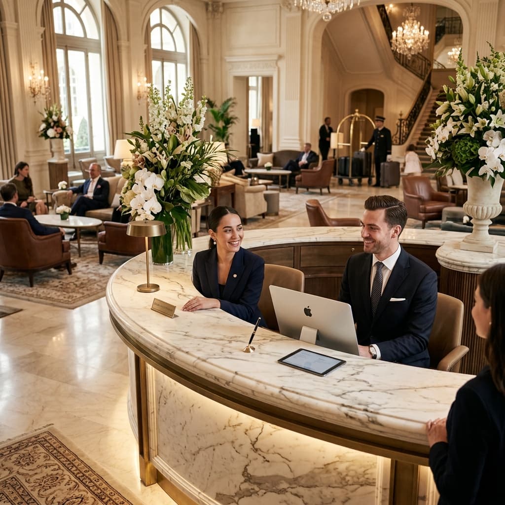 Luxury hotel reception with Multi-Agent AI