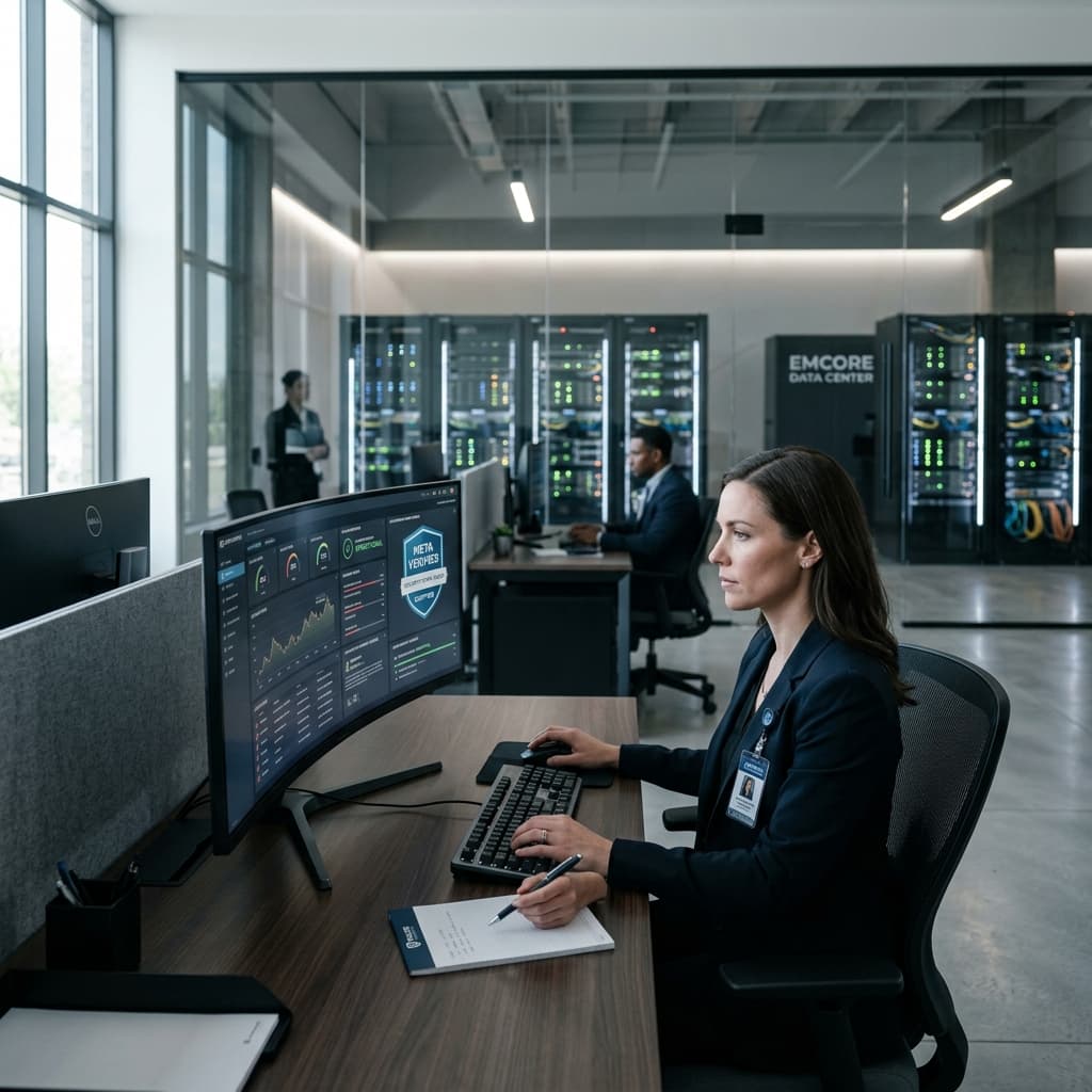 Professionellt kontor med Nexus AI™ Managed Dashboard